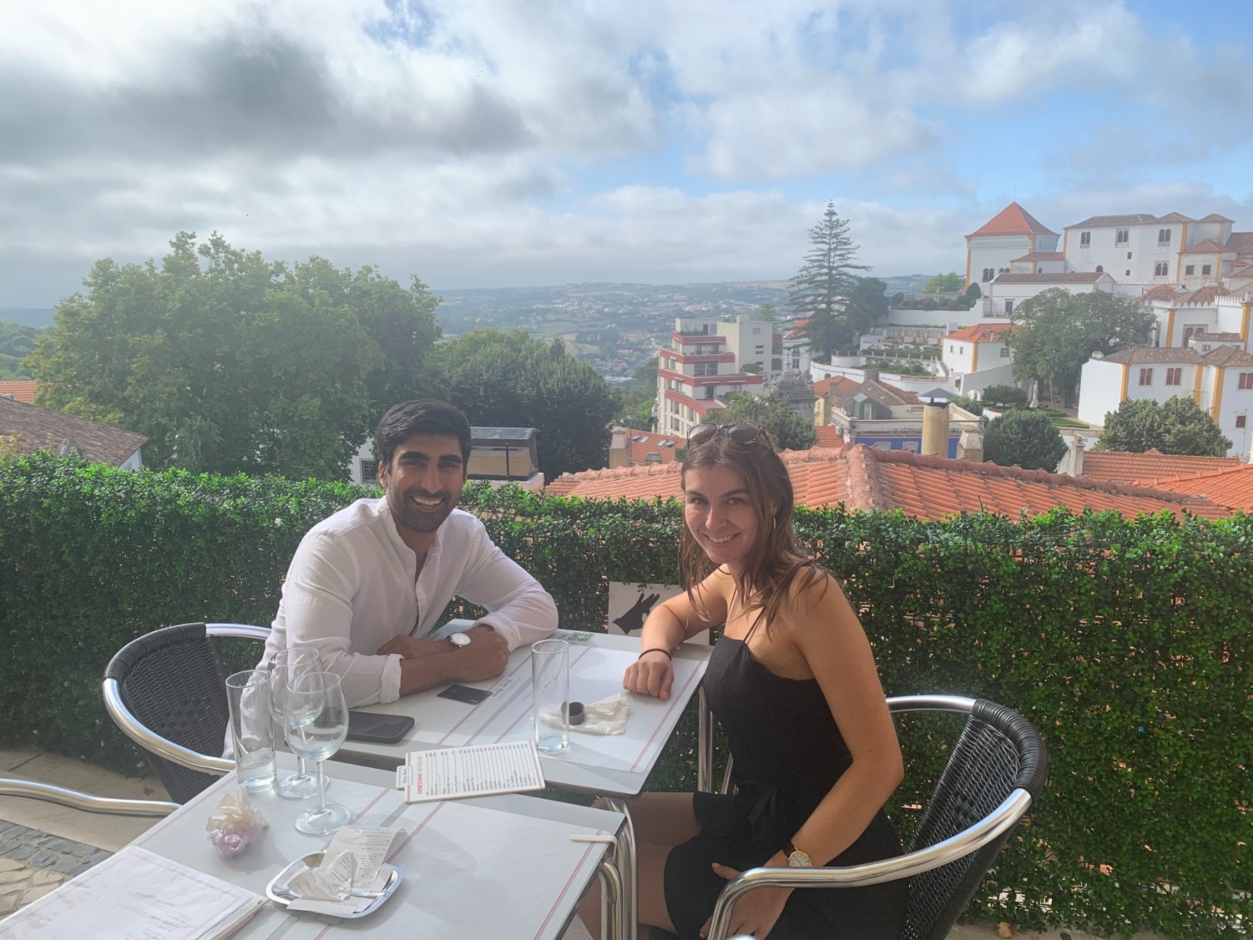 Cate and Brij at Dona Maria restaurant